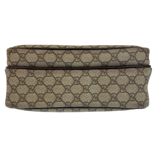 GUCCI Shoulder Bag 114531 GG Supreme canvas, leather Brown Silver Metal Crossbody Shoulder Bag Pochette Women Used Authentic