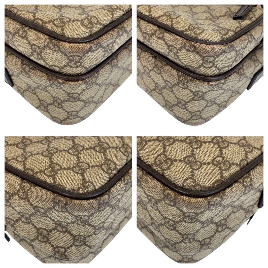GUCCI Shoulder Bag 114531 GG Supreme canvas, leather Brown Silver Metal Crossbody Shoulder Bag Pochette Women Used Authentic