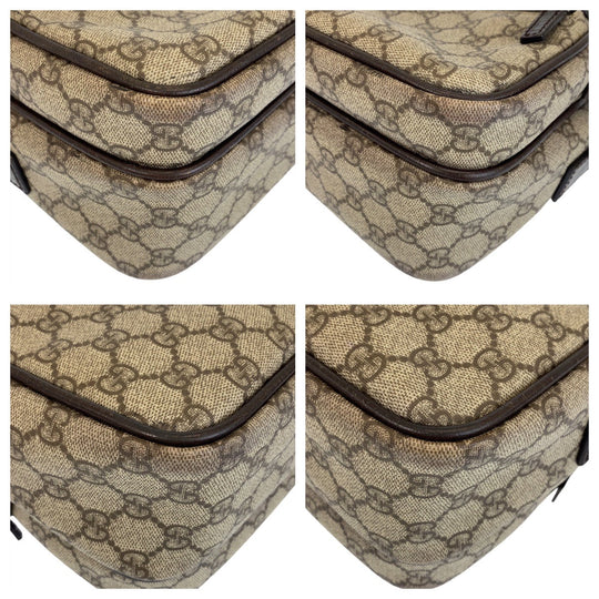 GUCCI Shoulder Bag 114531 GG Supreme canvas, leather Brown Silver Metal Crossbody Shoulder Bag Pochette Women Used Authentic