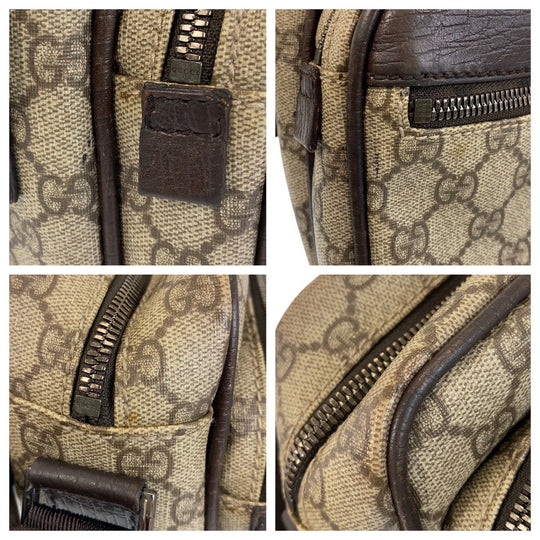 GUCCI Shoulder Bag 114531 GG Supreme canvas, leather Brown Silver Metal Crossbody Shoulder Bag Pochette Women Used Authentic