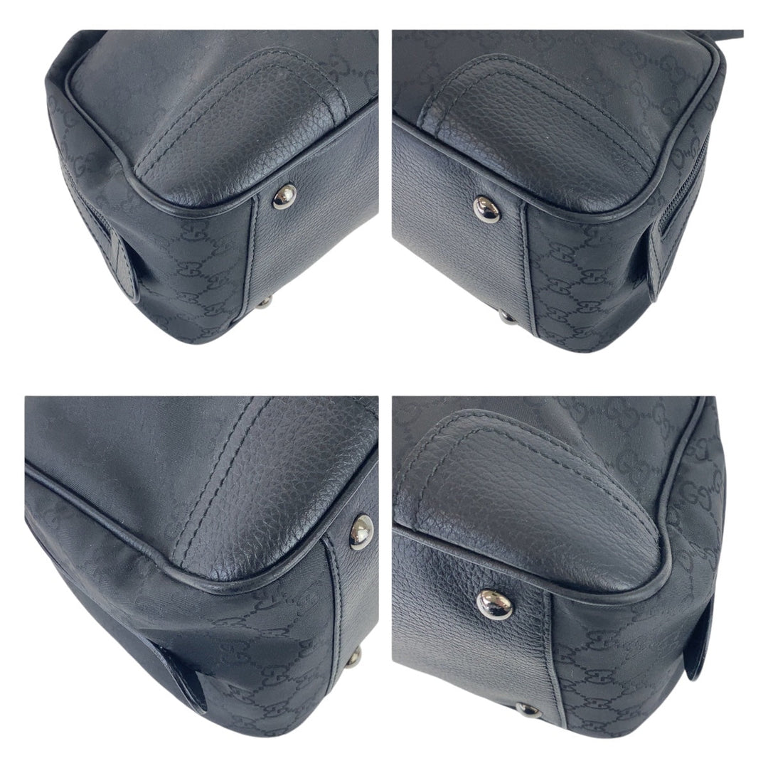 GUCCI Shoulder Bag 293594 Nylon, Leather Black Silver Metal Shoulder Bag handbag Sherry line Women Used Authentic
