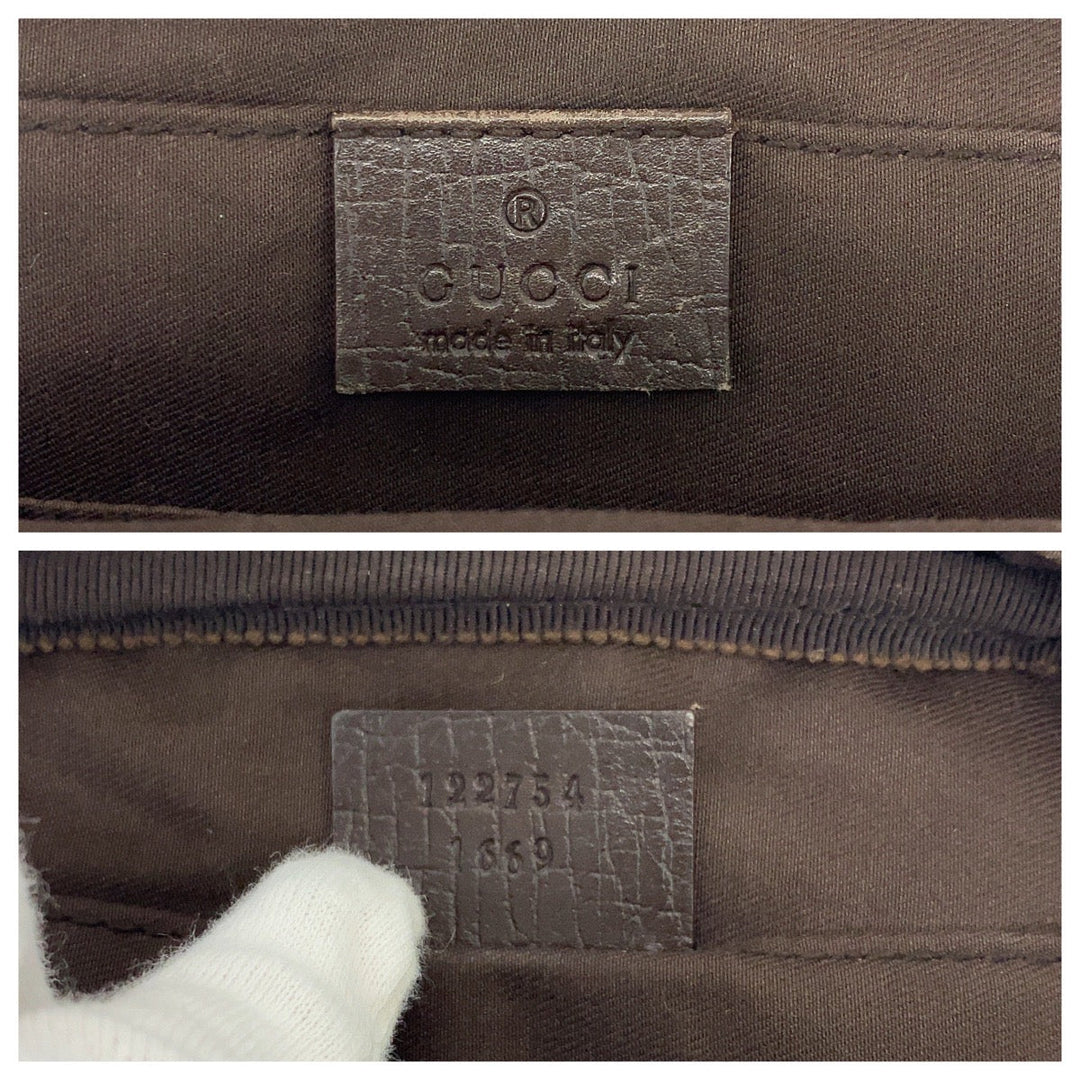 GUCCI Shoulder Bag 122754 GG Supreme Canvas Beige Brown SilverMetal Crossbody Shoulder Bag Pochette Women Used Authentic