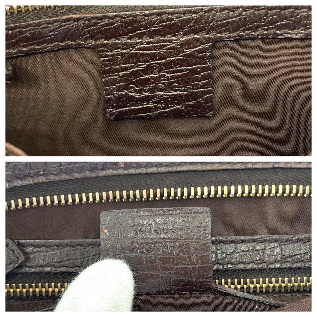 GUCCI Shoulder Bag 141506 GG canvas Brown Beige Gold Metal Shoulder Bag Crossbody Pochette Sherry line horsebit Women Used Authentic