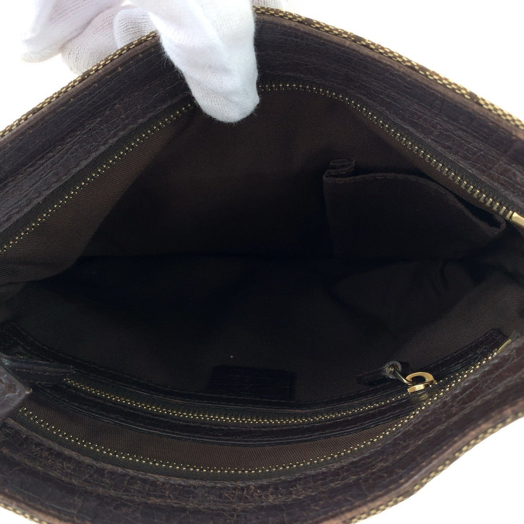 GUCCI Shoulder Bag 141506 GG canvas Brown Beige Gold Metal Shoulder Bag Crossbody Pochette Sherry line horsebit Women Used Authentic