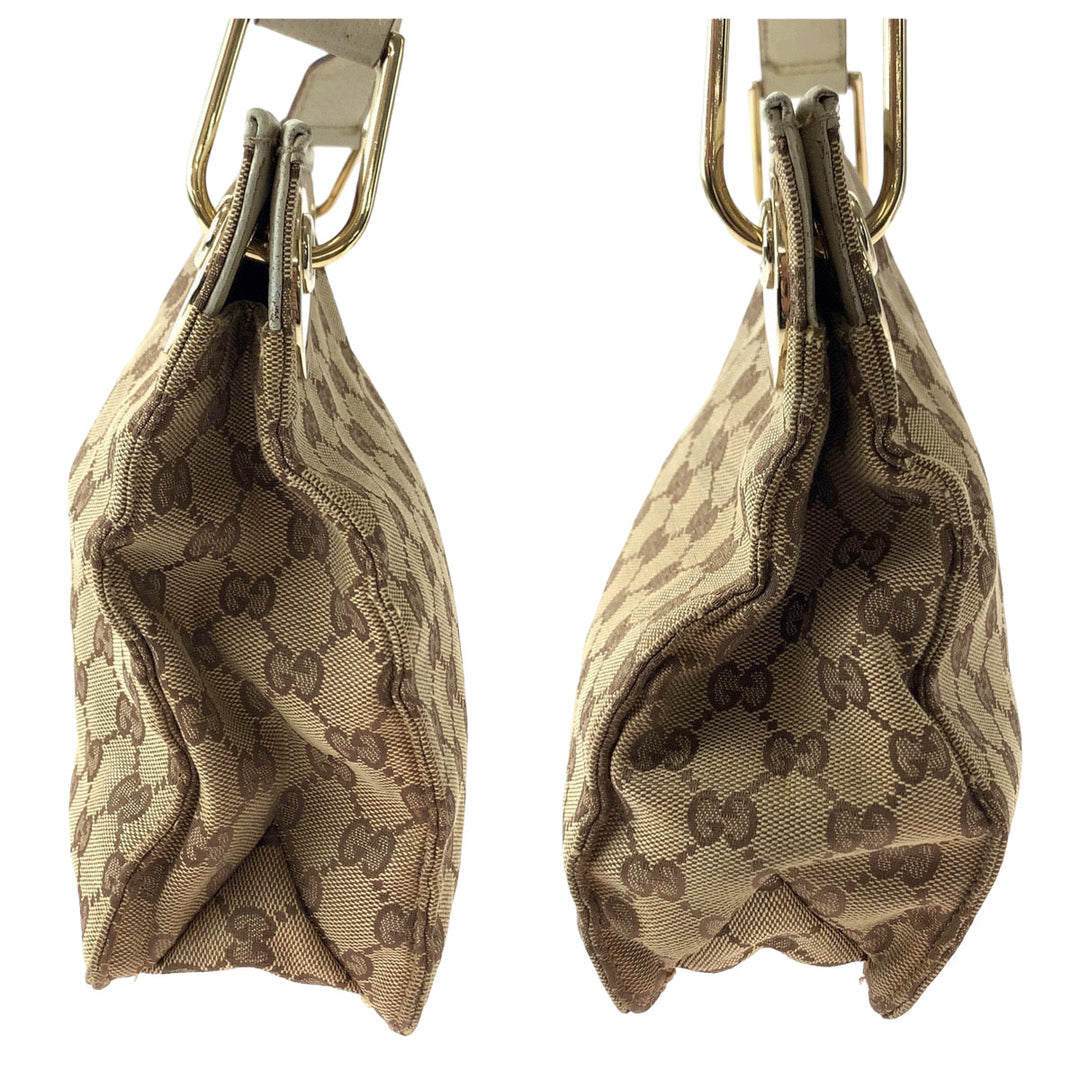 GUCCI Shoulder Bag 120841 GG canvas Brown Beige Gold Metal Shoulder Bag Crossbody Women Used Authentic