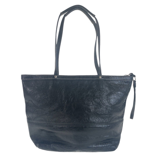 COACH Tote Bag leather black Big signature