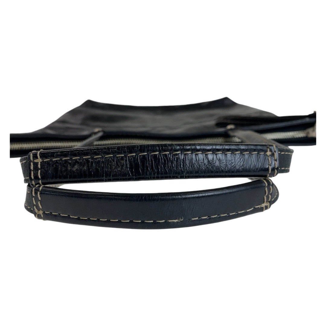 COACH Tote Bag leather black Big signature