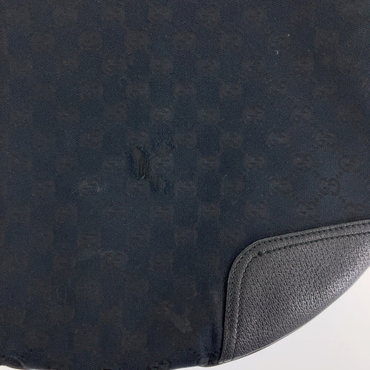 GUCCI Shoulder Bag 162882 GG canvas, leather Black Silver Metal Gold Metal Hobo Shoulder Bag Sherry Line Princess Women Used Authentic