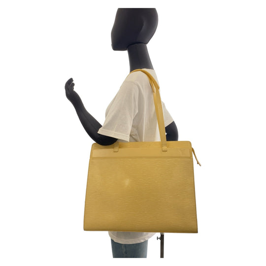 LOUIS VUITTON Tote Bag M5250A Epi Leather Vanilla Yellow Gold Metal Tote Bag Shoulder Bag Epi Croisette GM Women Used Authentic