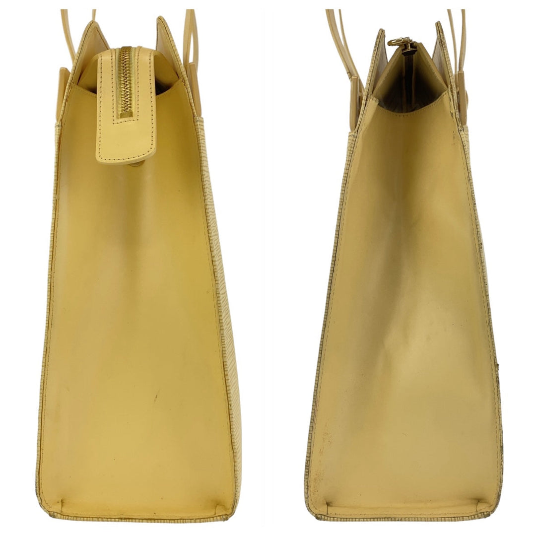 LOUIS VUITTON Tote Bag M5250A Epi Leather Vanilla Yellow Gold Metal Tote Bag Shoulder Bag Epi Croisette GM Women Used Authentic