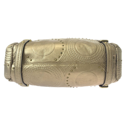 COACH Tote Bag leather gold Op art Alexandra Studs