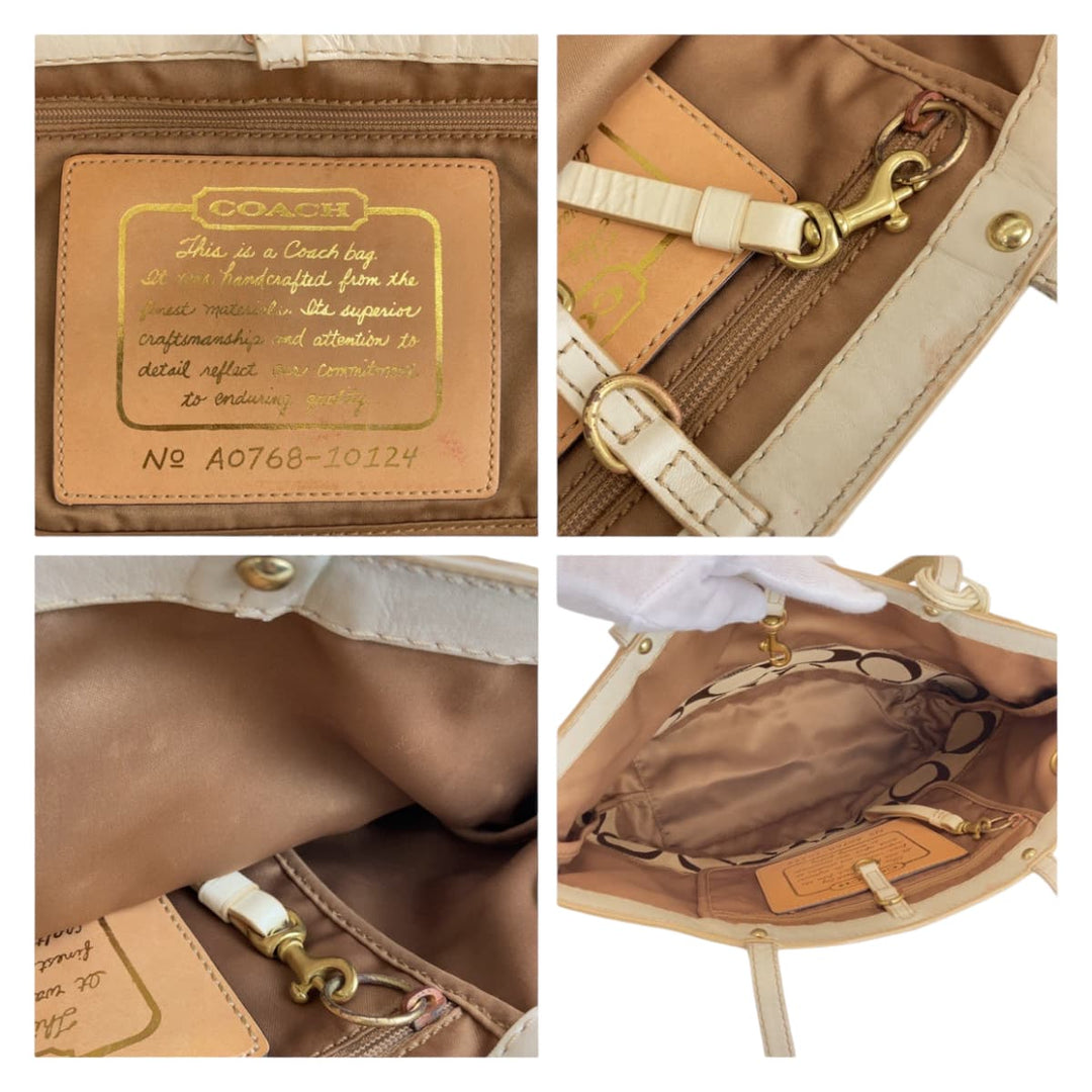COACH Tote Bag canvas Brown Signature