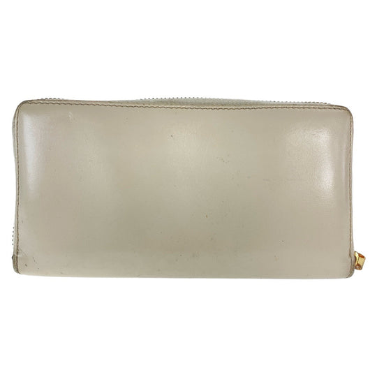 GUCCI Long Wallet Purse 621889 leather Off White Gold Metal Long Wallet Purse Round Zip Horsebit Women Used Authentic