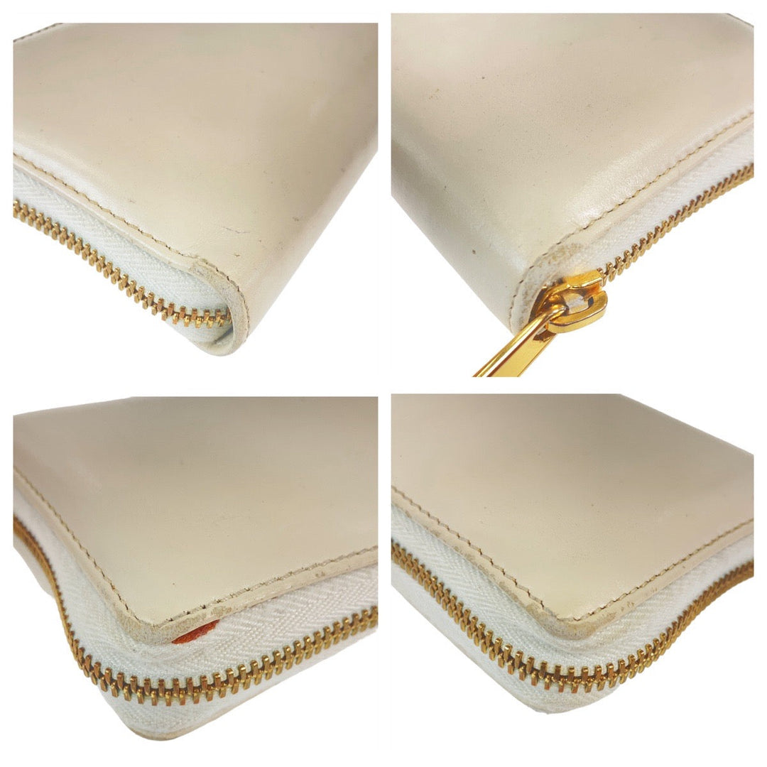 GUCCI Long Wallet Purse 621889 leather Off White Gold Metal Long Wallet Purse Round Zip Horsebit Women Used Authentic