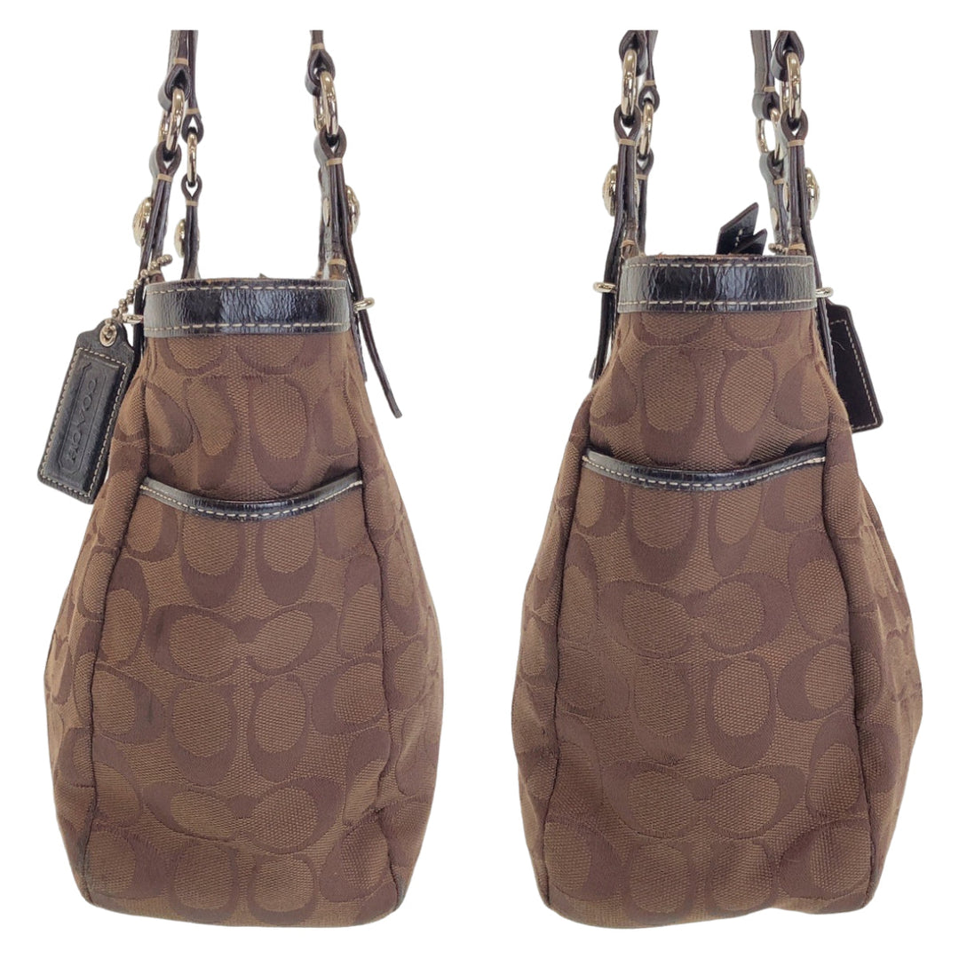 COACH Tote Bag canvas Brown Signature
