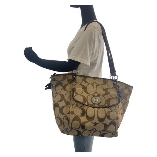 COACH Tote Bag canvas Brown Signature