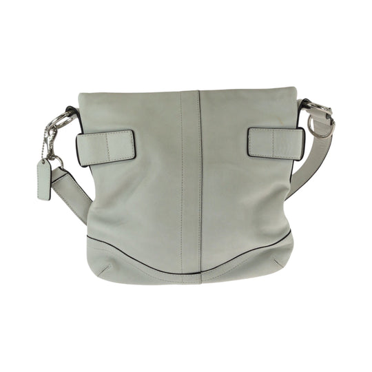 COACH Shoulder Bag 1452 leather White SilverMetal Shoulder Bag Women Used Authentic