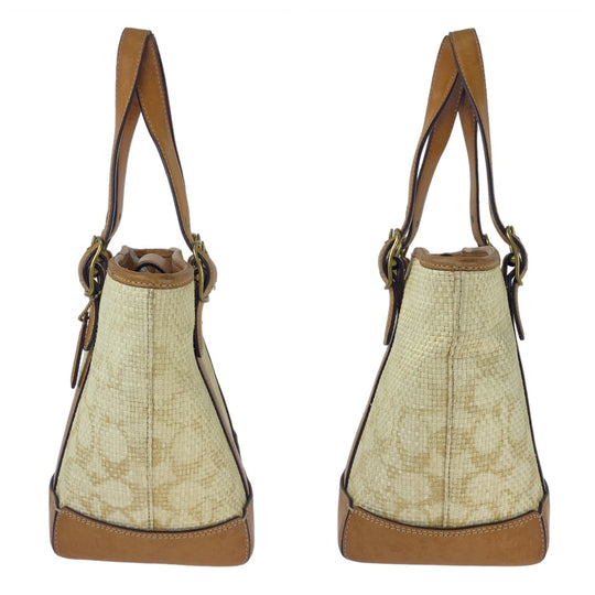 COACH Tote Bag straw Brown Signature