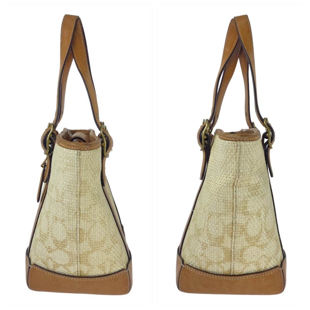 COACH Tote Bag straw Brown Signature