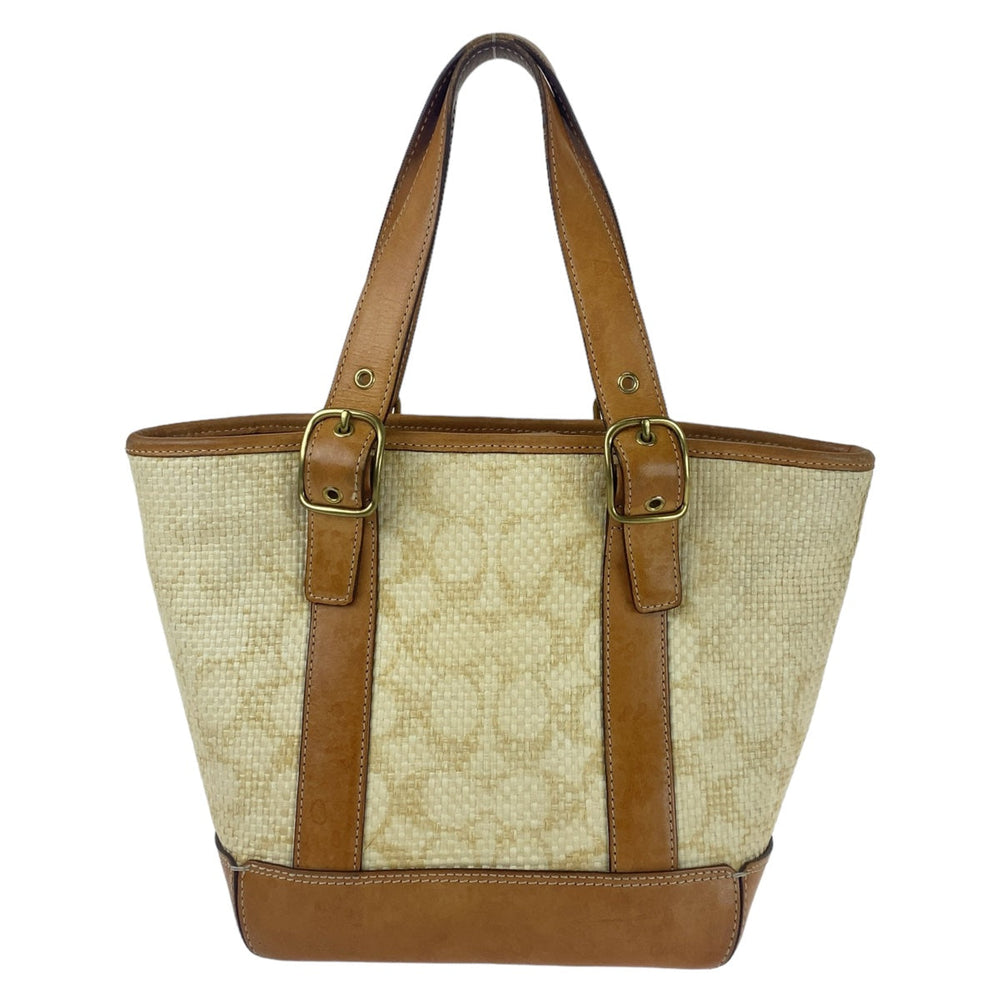 COACH Tote Bag straw Brown Signature