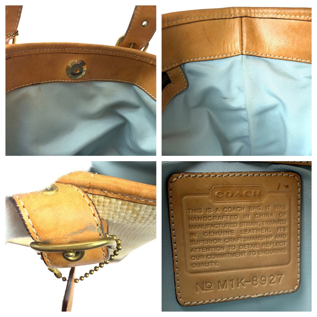 COACH Tote Bag straw Brown Signature