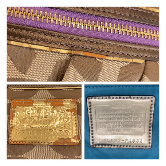 COACH Tote Bag canvas beige Op art