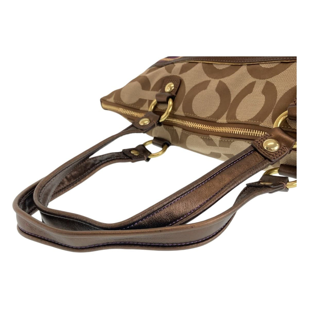 COACH Tote Bag canvas beige Op art