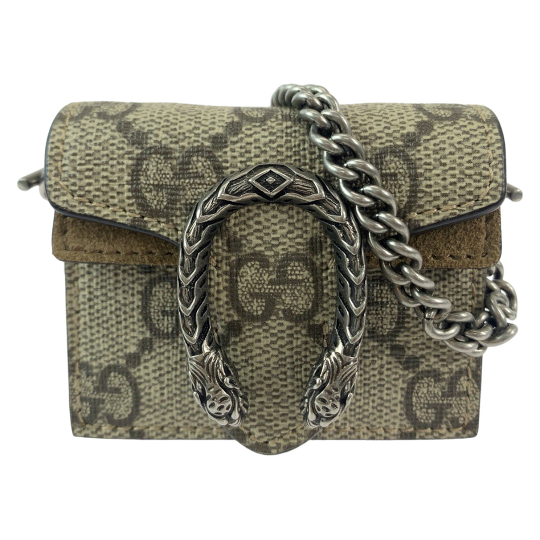 GUCCI Other accessories GG Supreme Canvas Beige Brown SilverMetal Chain AirPods Case AirPods PRO Case Earphone Case Dionysus Women Used Authentic