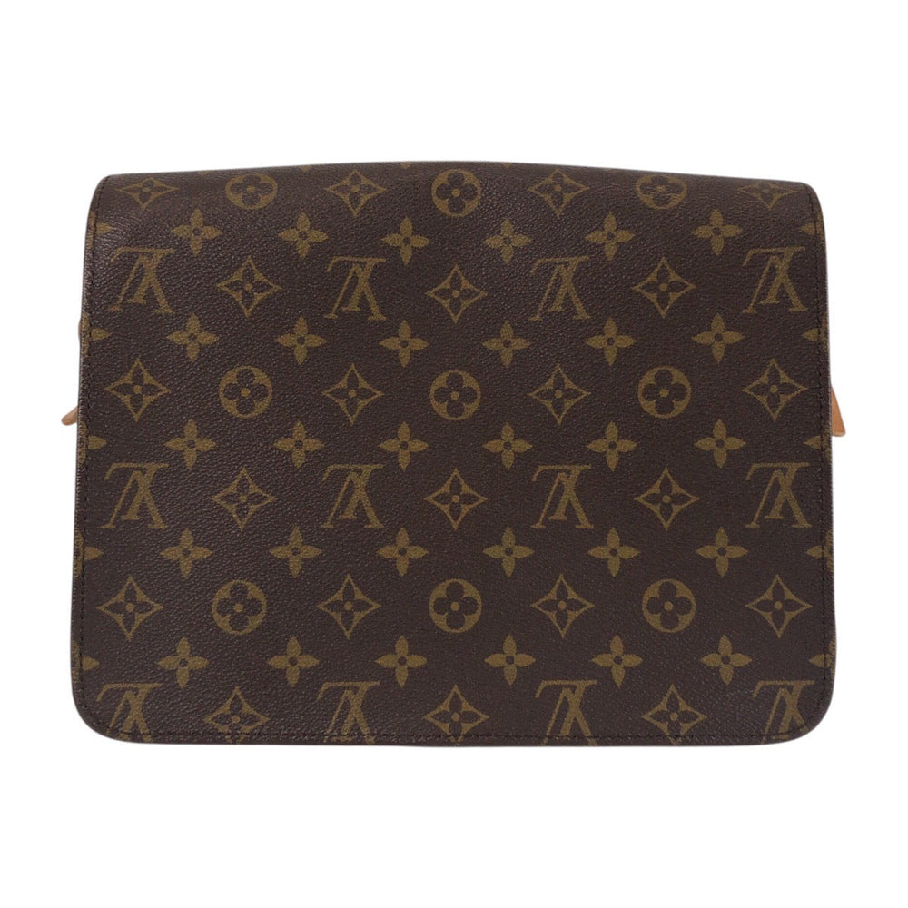 LOUIS VUITTON Shoulder Bag M51252 PVC, Leather Brown Gold Metal Crossbody Shoulder Bag Messenger Bag Monogram CartouchiereGM Women Used Authentic