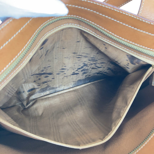 CELINE Tote Bag PVC, Leather Brown Gold Metal Tote Bag Handbag Shoulder Bag Macadam Women Used Authentic