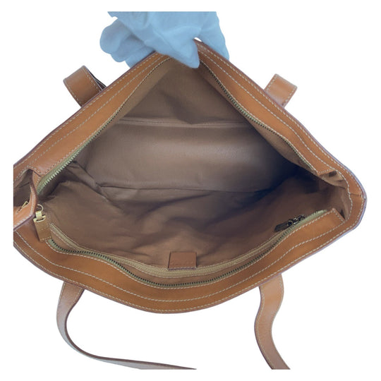 CELINE Tote Bag PVC, Leather Brown Gold Metal Tote Bag Handbag Shoulder Bag Macadam Women Used Authentic