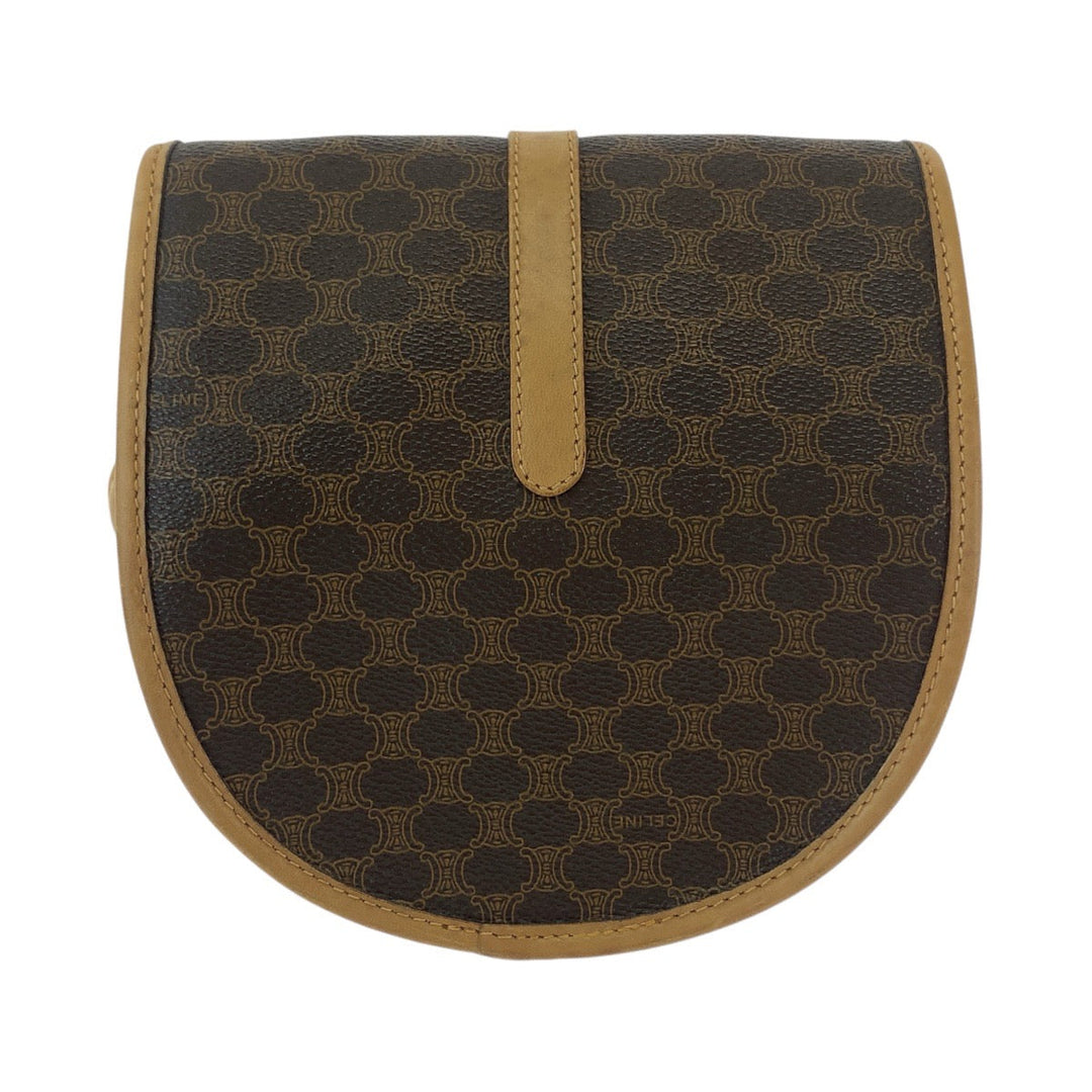 CELINE Shoulder Bag PVC, Leather Brown Crossbody Mini Shoulder Bag Pochette Macadam Women Used Authentic