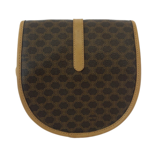 CELINE Shoulder Bag PVC, Leather Brown Crossbody Mini Shoulder Bag Pochette Macadam Women Used Authentic