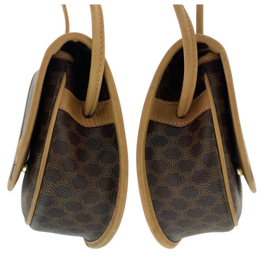 CELINE Shoulder Bag PVC, Leather Brown Crossbody Mini Shoulder Bag Pochette Macadam Women Used Authentic