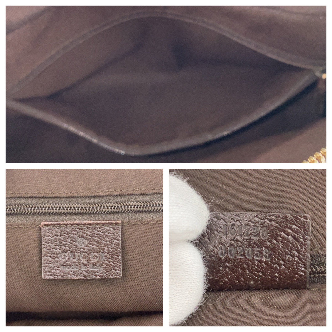 GUCCI Shoulder Bag 161720 GG canvas, leather Beige Brown Gold Metal Shoulder Bag handbag Prince Shelley Line Women Used Authentic