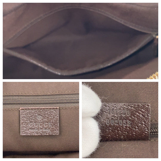 GUCCI Shoulder Bag 161720 GG canvas, leather Beige Brown Gold Metal Shoulder Bag handbag Prince Shelley Line Women Used Authentic