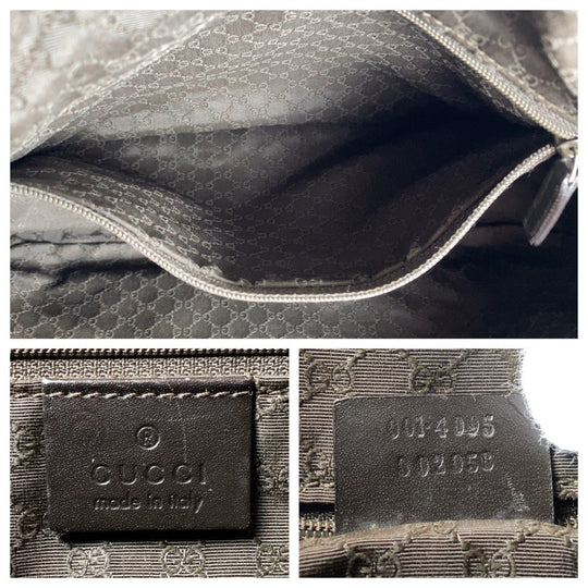 GUCCI Shoulder Bag 1.4095 Canvas, Leather Beige Gold Metal Hobo Shoulder Bag Handbag Shelly Line Bamboo Women Used Authentic