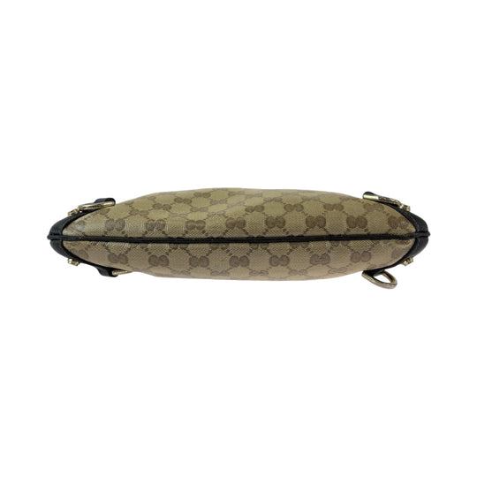 GUCCI Shoulder Bag 268642 GG Supreme Canvas Beige Brown Gold Metal Shoulder Bag Crossbody Messenger Bag GG crystal Women Used Authentic