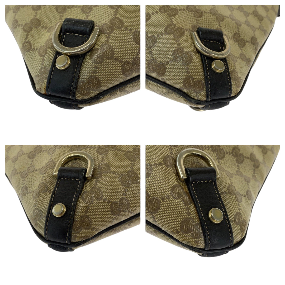 GUCCI Shoulder Bag 268642 GG Supreme Canvas Beige Brown Gold Metal Shoulder Bag Crossbody Messenger Bag GG crystal Women Used Authentic