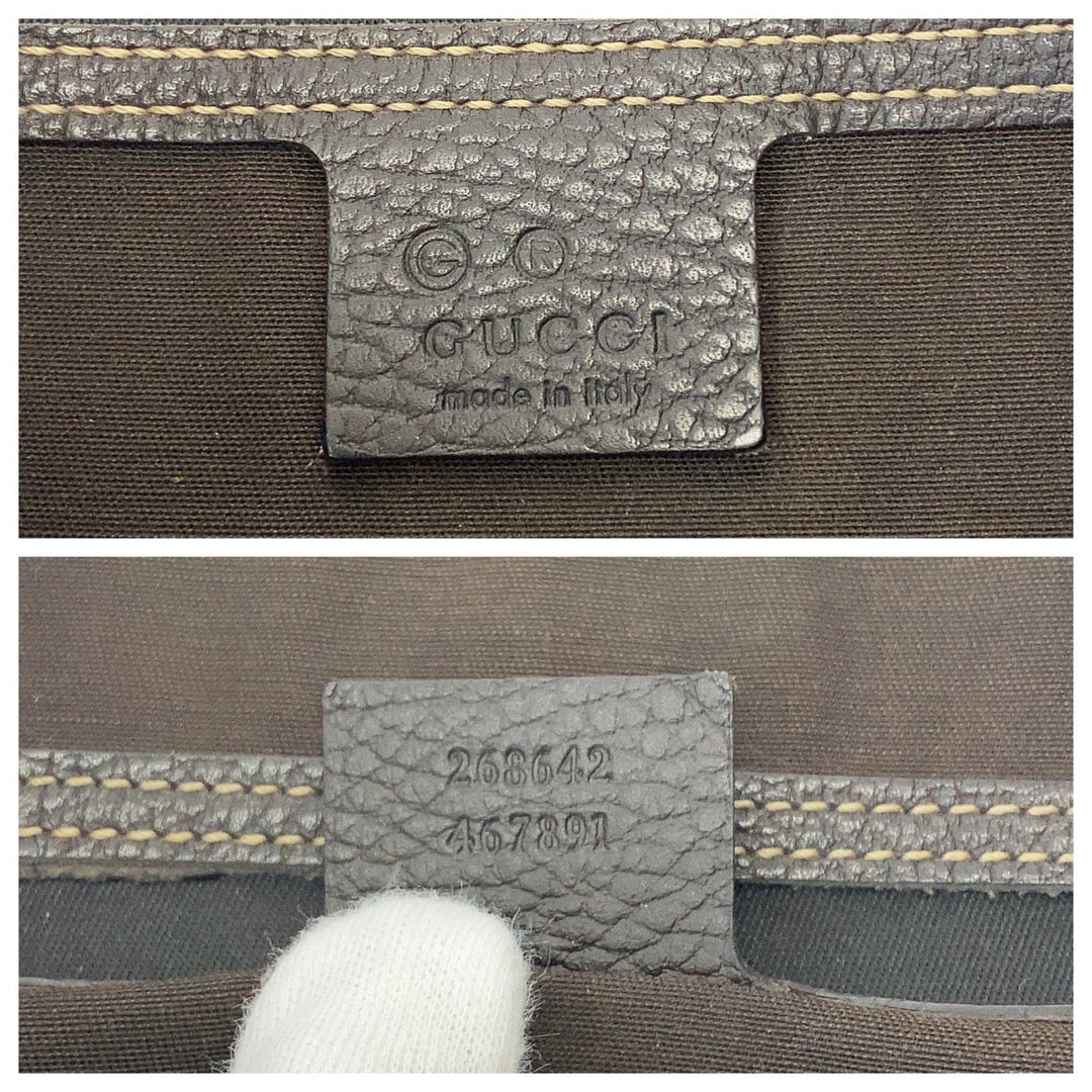 GUCCI Shoulder Bag 268642 GG Supreme Canvas Beige Brown Gold Metal Shoulder Bag Crossbody Messenger Bag GG crystal Women Used Authentic