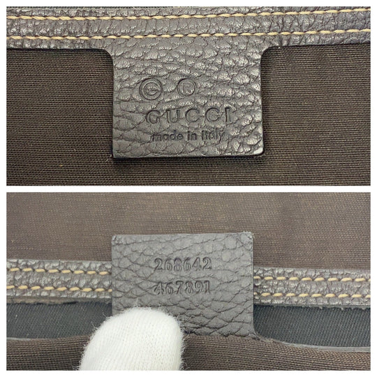 GUCCI Shoulder Bag 268642 GG Supreme Canvas Beige Brown Gold Metal Shoulder Bag Crossbody Messenger Bag GG crystal Women Used Authentic
