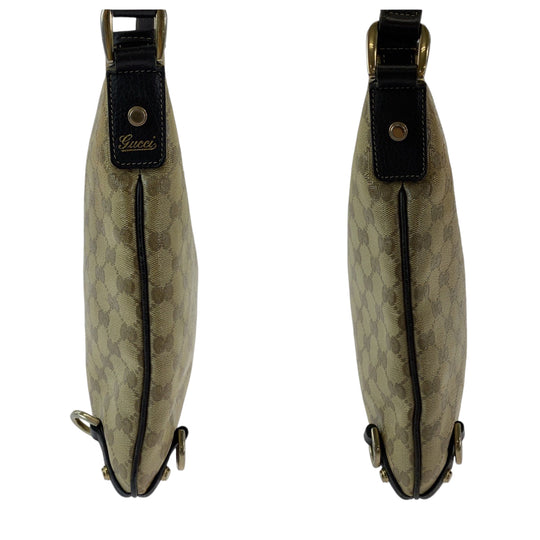 GUCCI Shoulder Bag 268642 GG Supreme Canvas Beige Brown Gold Metal Shoulder Bag Crossbody Messenger Bag GG crystal Women Used Authentic