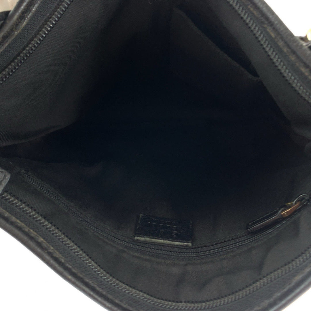 GUCCI Shoulder Bag 239347 leather Black SilverMetal Shoulder Bag pochette Guccisima mens Used Authentic