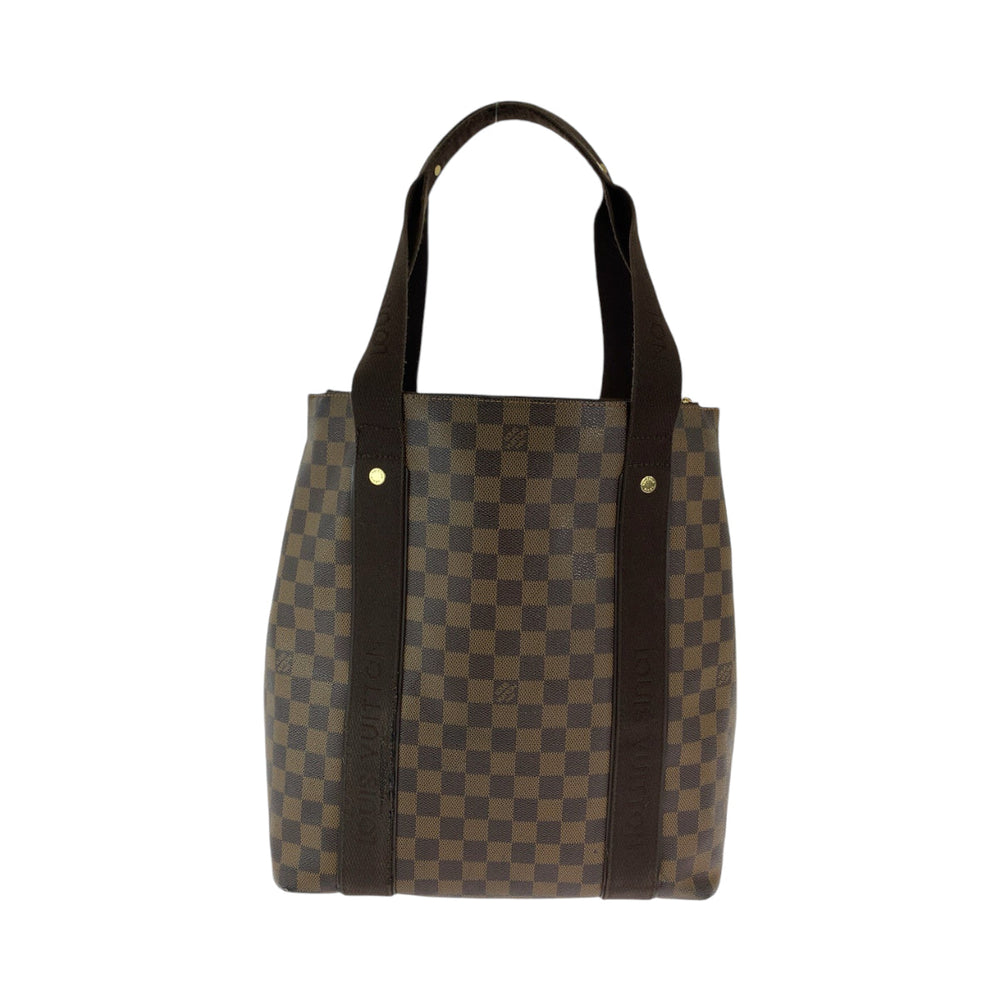 LOUIS VUITTON Tote Bag N52006 PVC Brown Gold Metal Tote Bag Business Bag Shoulder Bag Damier Ebene Kabbabobur mens Used Authentic