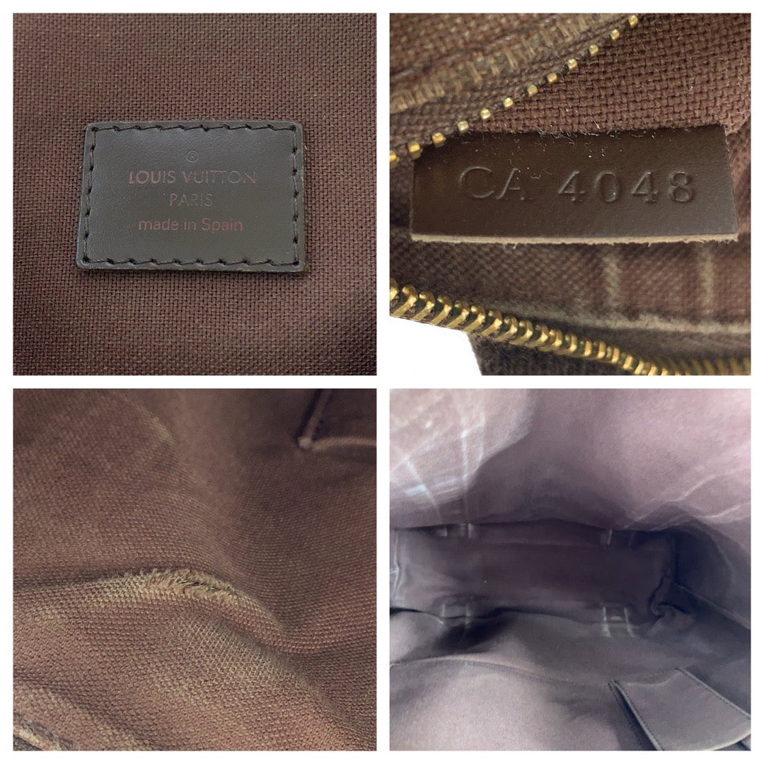 LOUIS VUITTON Tote Bag N52006 PVC Brown Gold Metal Tote Bag Business Bag Shoulder Bag Damier Ebene Kabbabobur mens Used Authentic