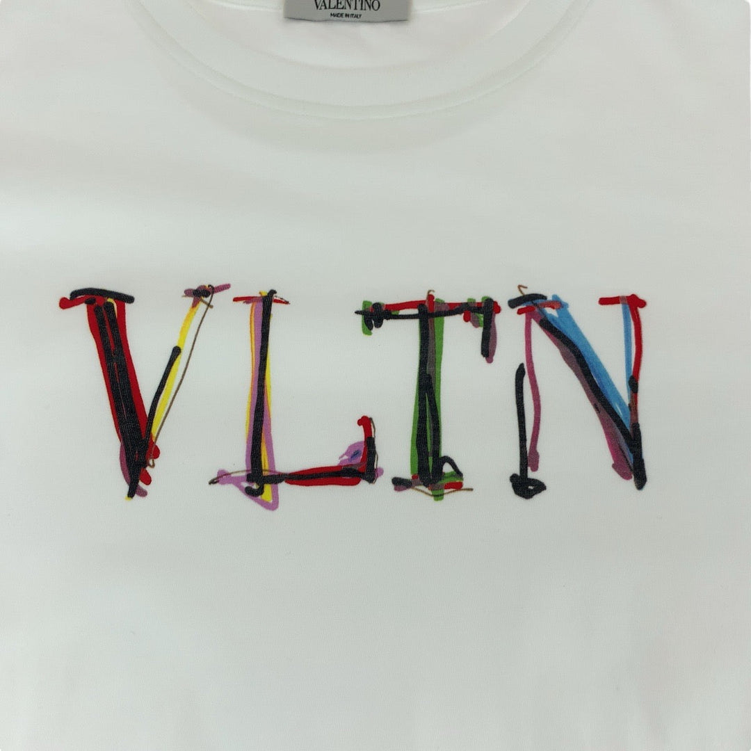 VALENTINO Short sleeve T-shirt VV3MG10V746 cotton white VLTN logo S