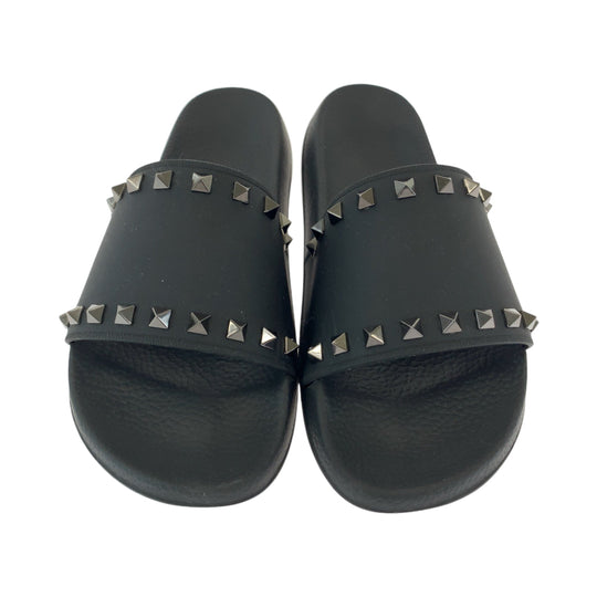 Valentino Sandals VY0S0873 JGC 0NO rubber black sandals beach sandals Rockstud Rubber Slides mens 41 Used Authentic