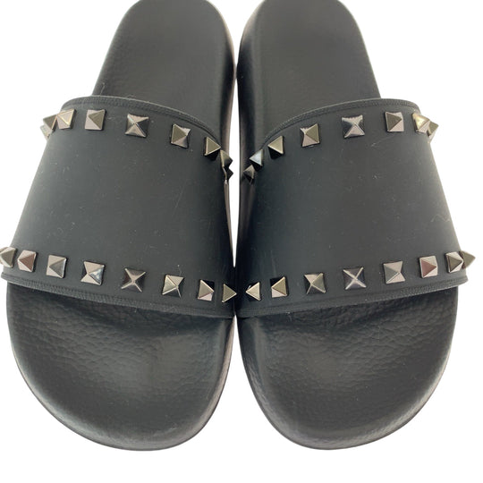 Valentino Sandals VY0S0873 JGC 0NO rubber black sandals beach sandals Rockstud Rubber Slides mens 41 Used Authentic