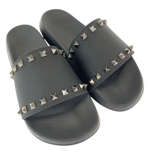 Valentino Sandals VY0S0873 JGC 0NO rubber black sandals beach sandals Rockstud Rubber Slides mens 41 Used Authentic