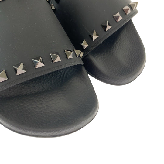 Valentino Sandals VY0S0873 JGC 0NO rubber black sandals beach sandals Rockstud Rubber Slides mens 41 Used Authentic